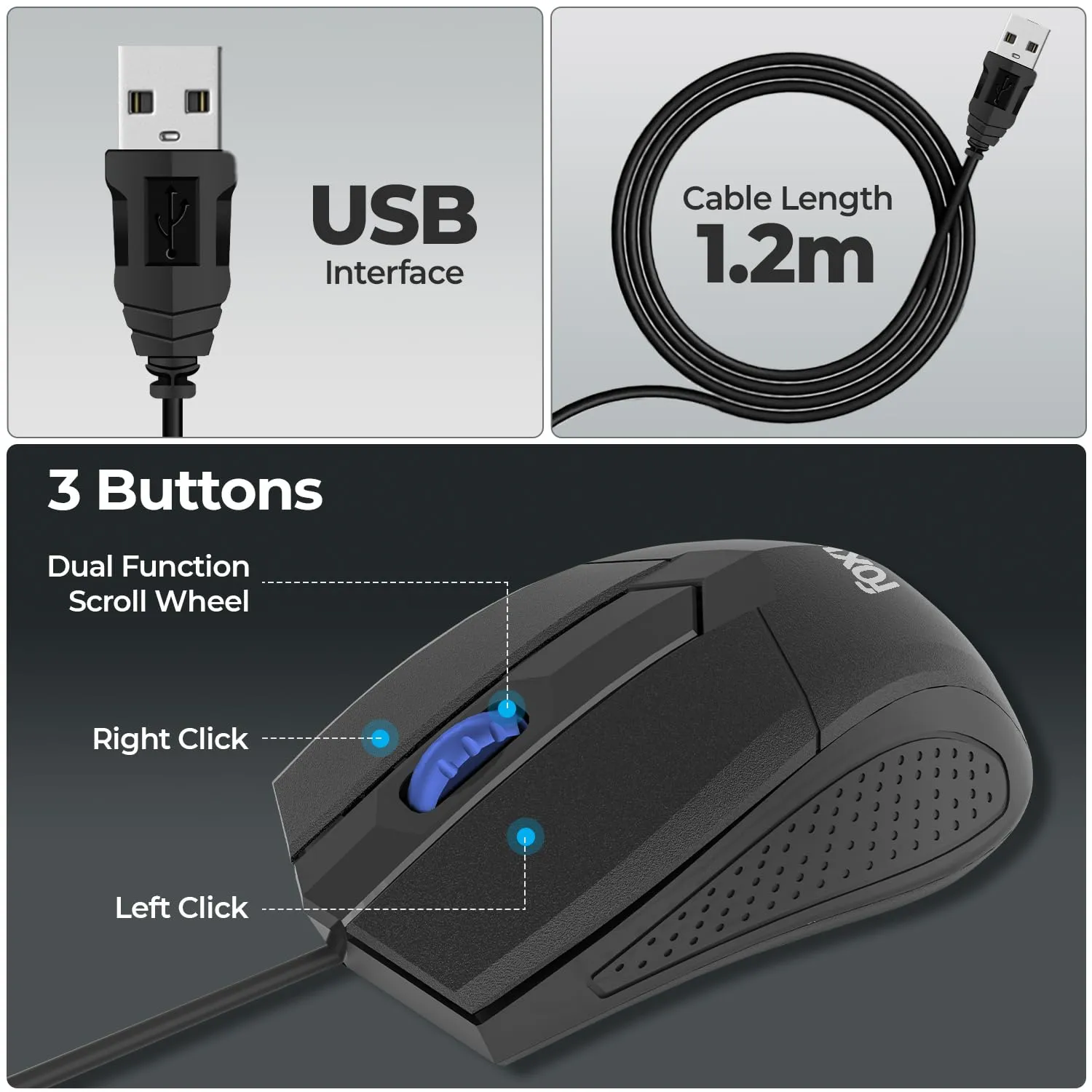 Foxin USB Mouse (Grip) view 4